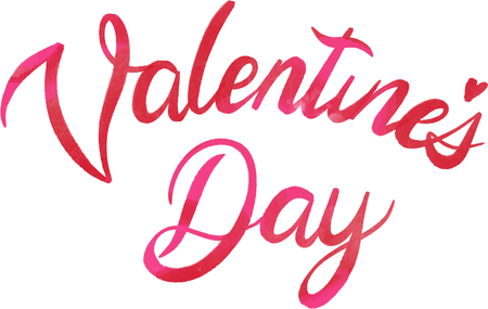 Brushstroke Calligraphy of Valentine's Day Text 